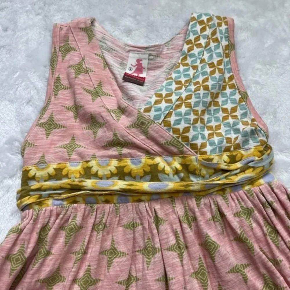 Matilda Jane Girls Serendipity 100% Cotton Pink Spring Joanna Wrap Dress Size 4‎